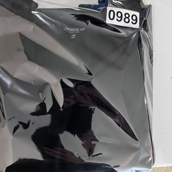 Lafayette 148 New York XL Black Sleeveless Shift Dress Lattice Hem Minimalist - Picture 14 of 14